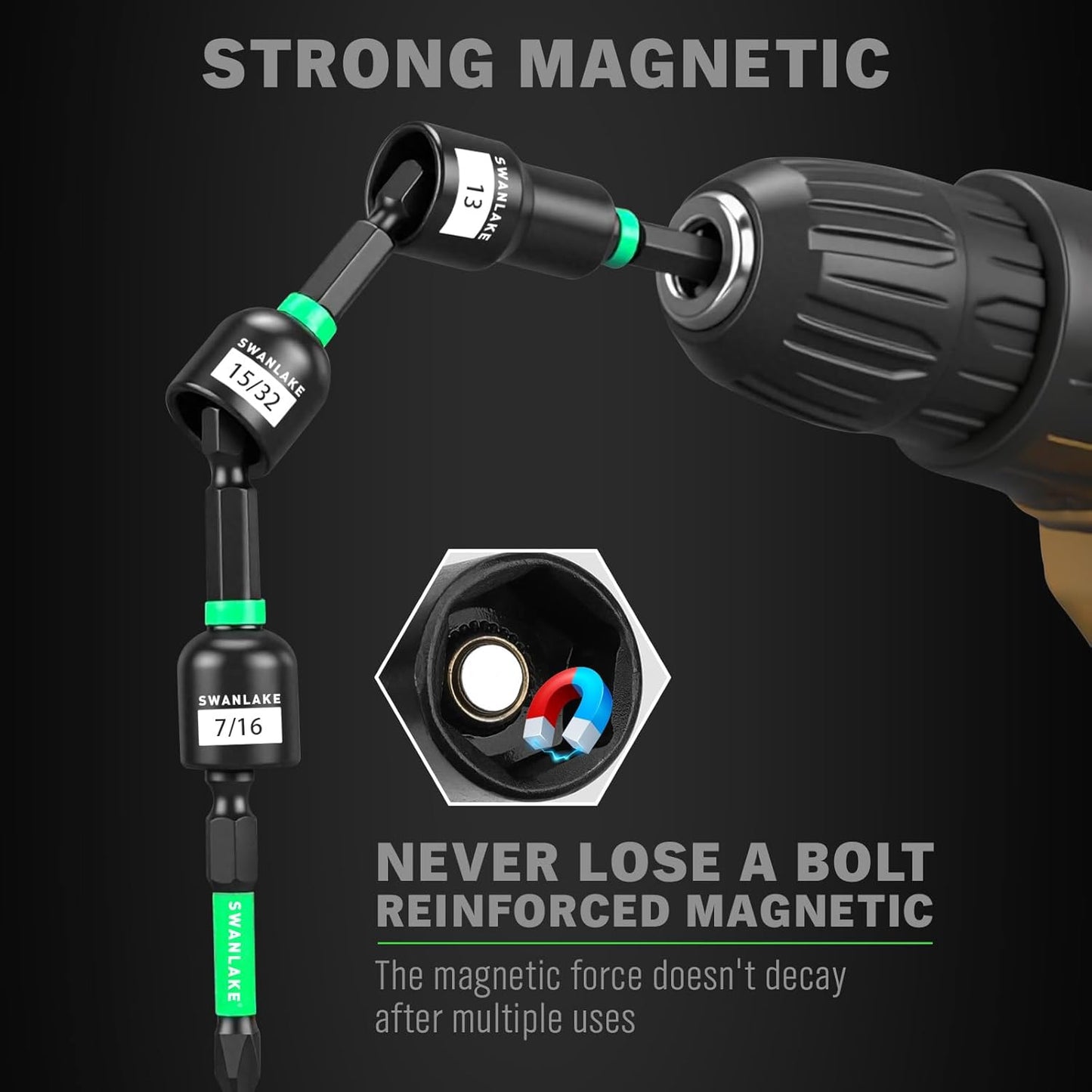 74-Piece Magnetic Nut Driver Set for Impact Drill - Metric & SAE, Universal Socket & Quick-Change Bit Extension