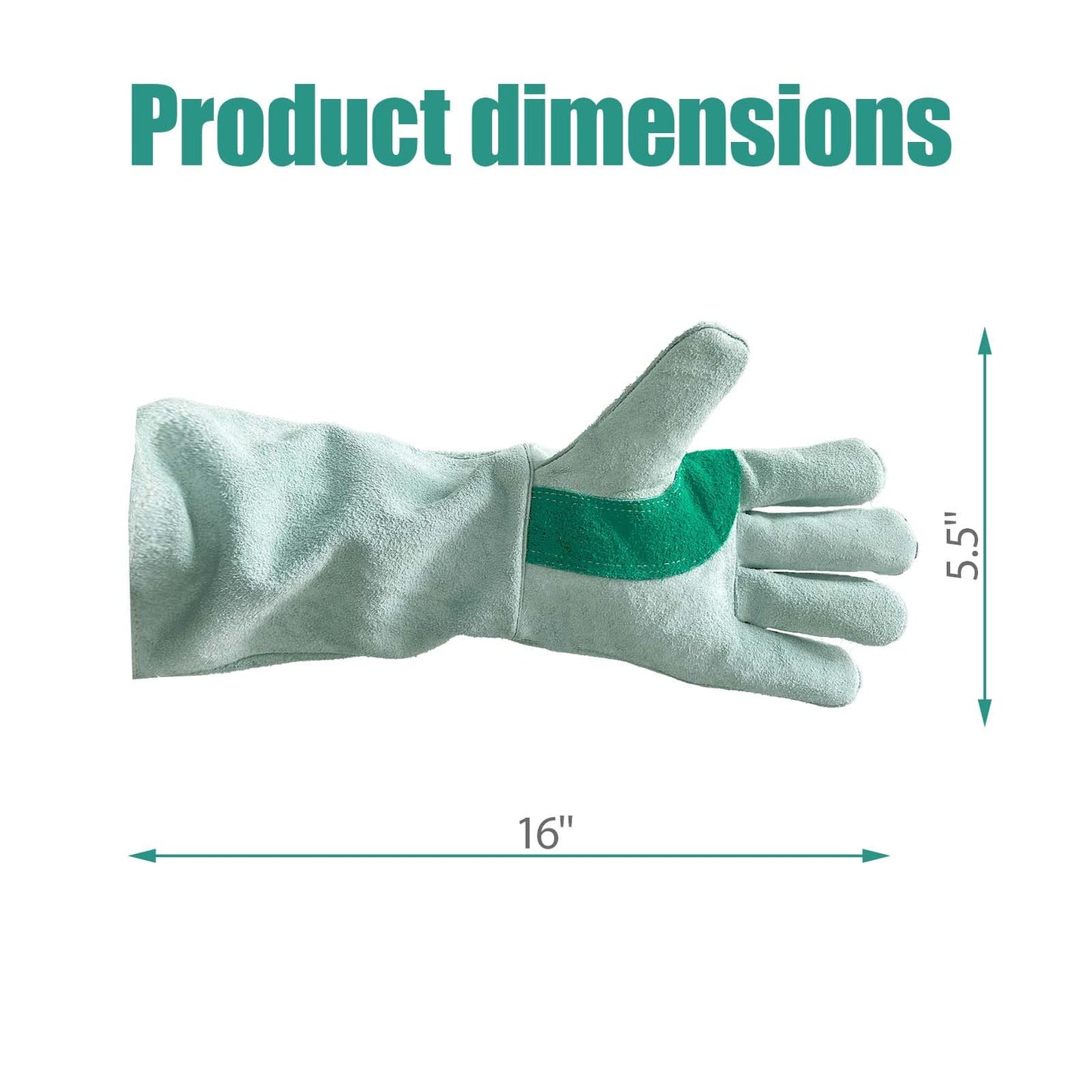 Maegragn Welding Gloves 16 Inches,Heat Resistant Oven Mitts, 932℉ - Fireproof Leather Work Gloves for bbq/Grill, Baking,Furnace,Stove,Pot Holder,Fireplace, Animal Handling, welding accessories.