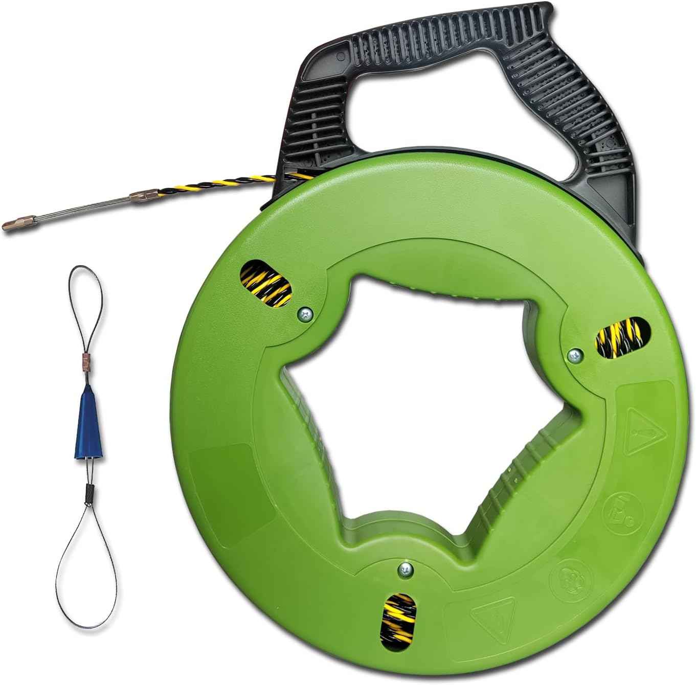 165ft Fish Tape Wire Puller - 1/6-Inch Electrical Fish Tape with Guide Spring & Ergonomic Handle