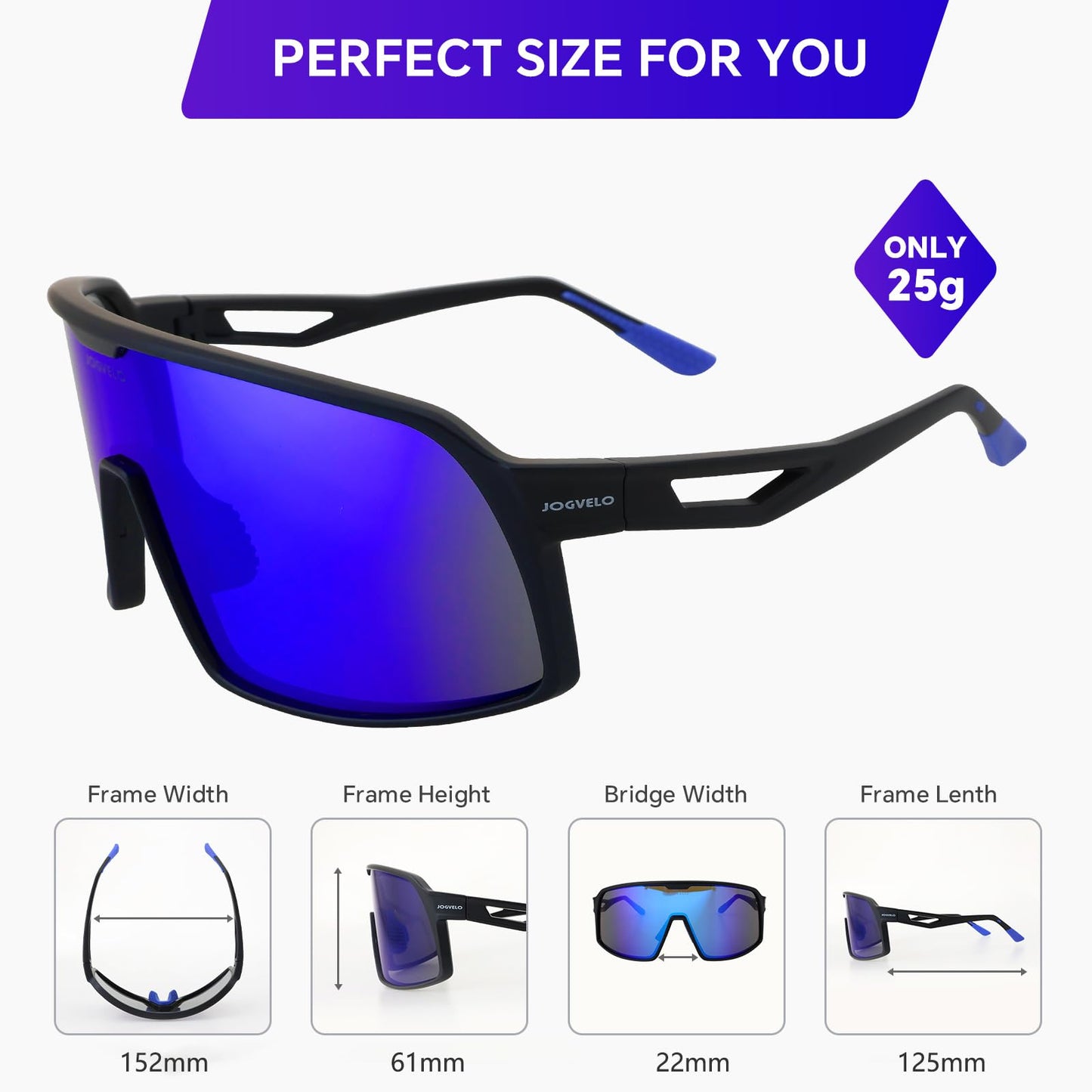 JOGVELO Baseball Glasses, Cycling Sunglasses Polarized Sunglasses for Cycling Men Women
