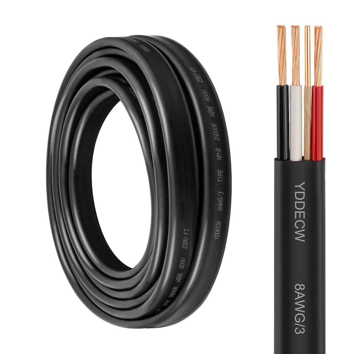 14 Gauge NM-B Wire with Ground - 50FT Pure Copper Indoor Electrical Cable for Outlets & Switches
