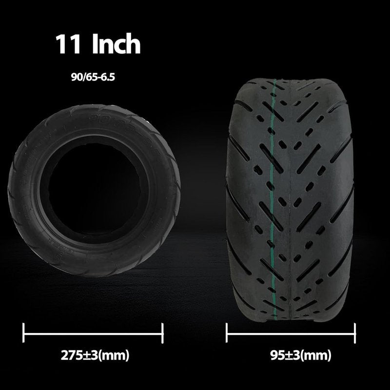 YONJILL 90/65-6.5 Self-Healing Electric Scooter Tire 11 Inch - Puncture Proof Tubeless Replacement Tire with Vibration Dampers, Compatible with Dualtron Zero 11X, Mini Pocket Bikes & City Commuter
