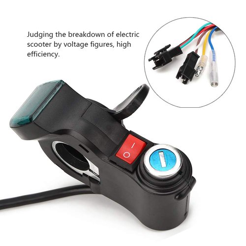 Keenso Handlebar Switch, Red Screen Thumb Lock and Switch Electric Scooters Throttle Grip Accessories Black Electric Modification Accessories
