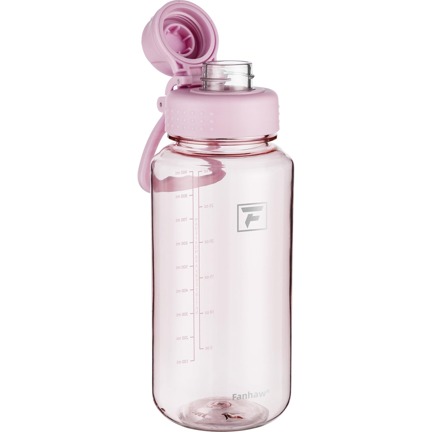 Fanhaw 32 oz Clear BPA-Free Tritan Water Bottle with Fast-Flow Spout Lid, BPA-Free & Leak-Proof Wide-Mouth Reusable Bottle for Gym, School & Office, Back to School Essentials (Cherry Blossom)