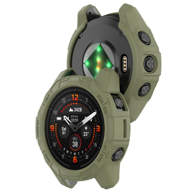 Protective for Garmin Fenix7S/Fenix 7SPro/EPIX Pro 42mm Case Cover Bumper Shell TPU Anti-Scratch Frame Accessories(Black+Blue+Green)