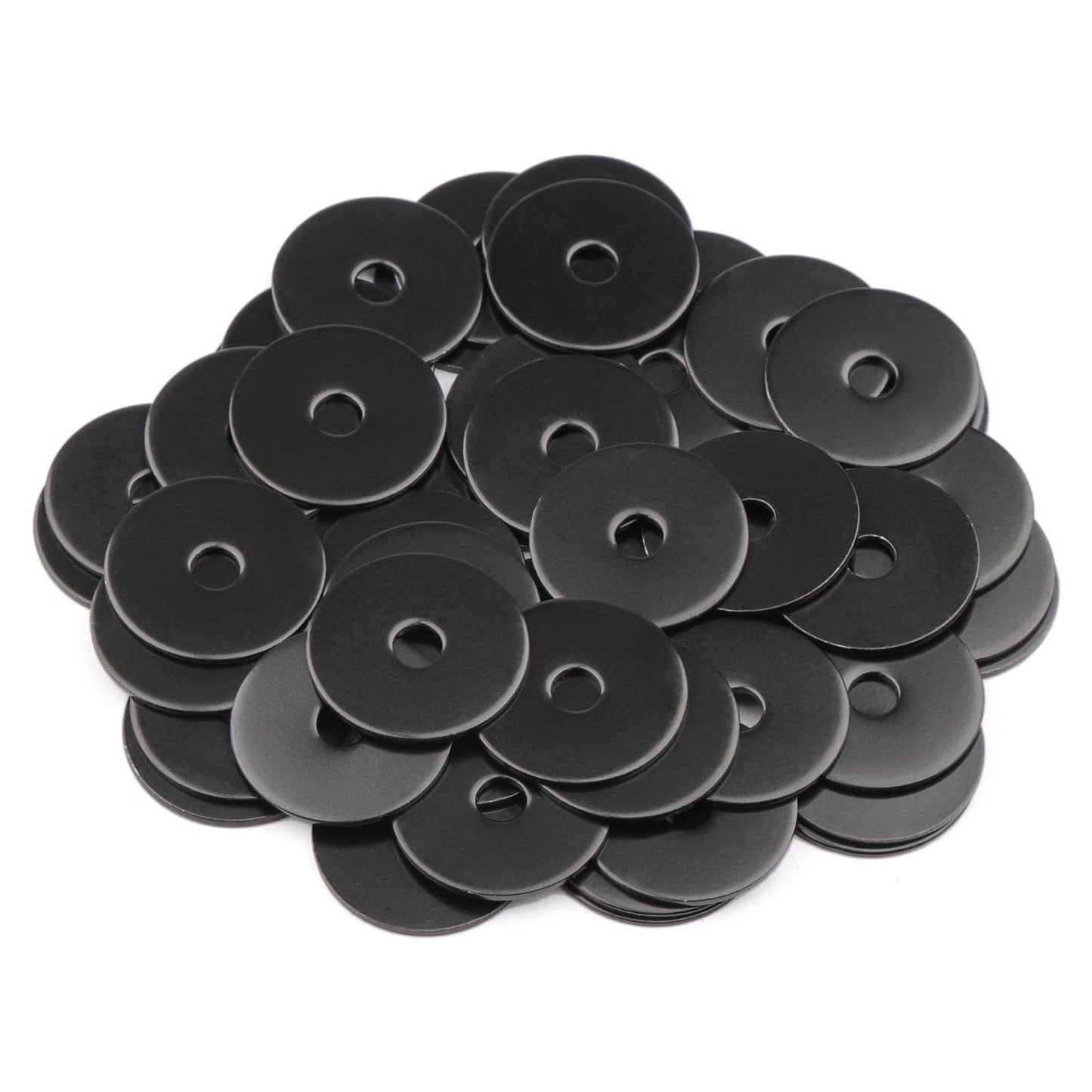 50PCS 1/4" x 1-1/4" Black Fender Washers, 18-8(304) Stainless Steel Flat Fender Washer for M6 Bolts, 1/4" ID x 1-1/4" OD, 0.06'' Thick