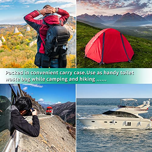 80/60/20 Portable Camping Toilet Bags 100% Compostable 8 Gallon Use