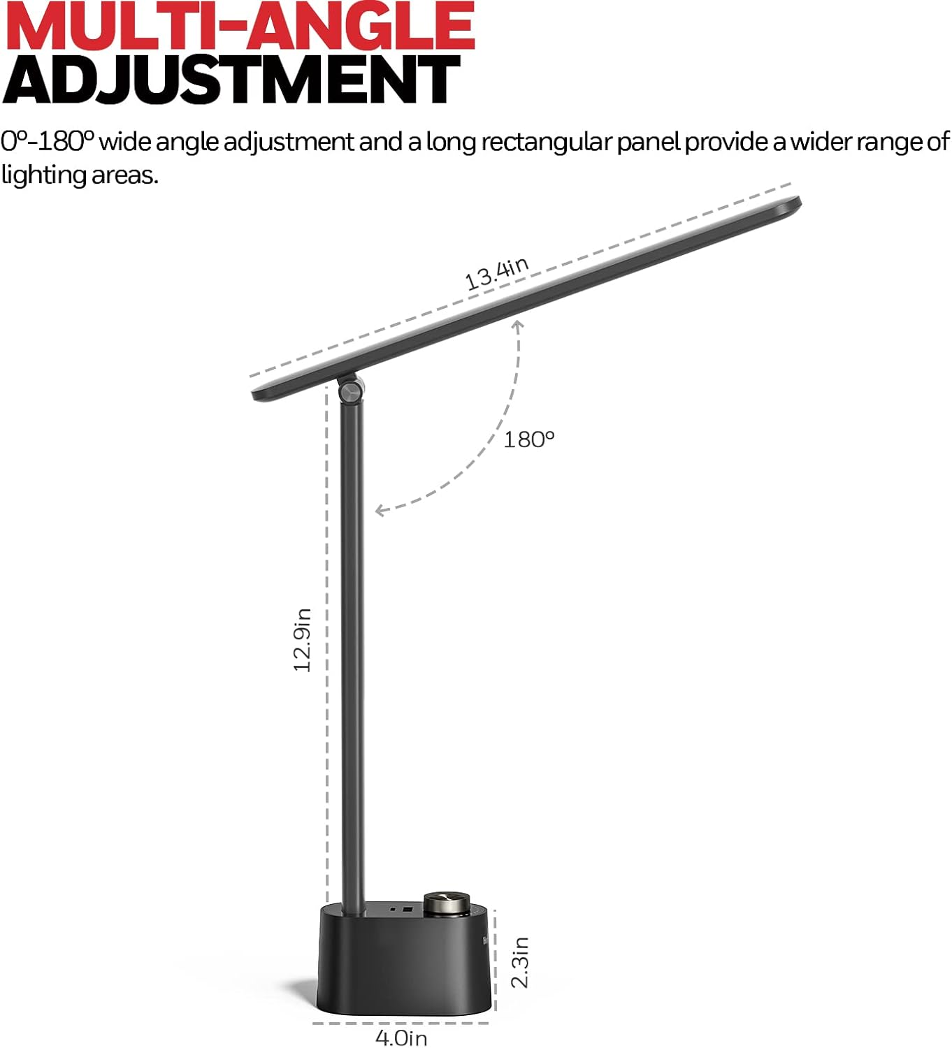 Honeywell H01 Pro LED Desk Lamp - Dimmable Foldable Light with USB Charging & 3 Color Modes for Home Office
