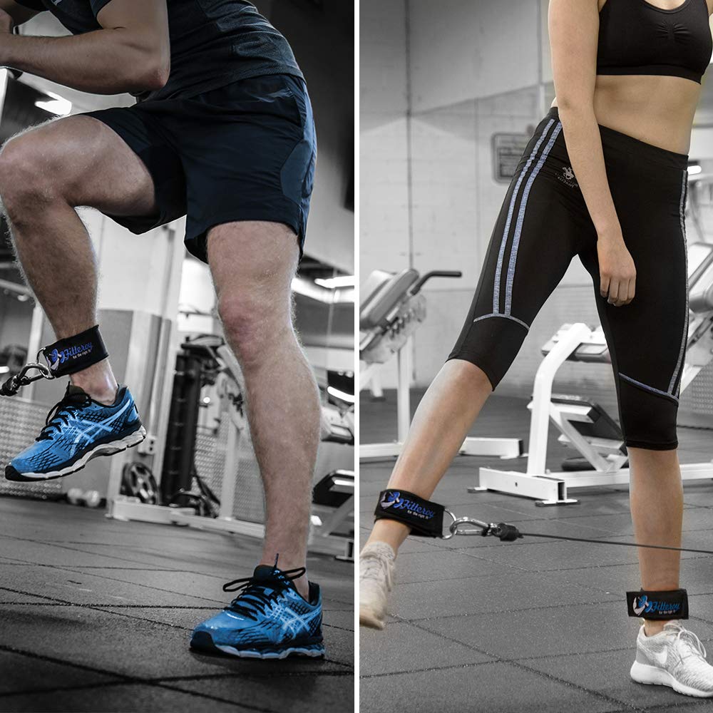 Cable Machine Attachments Handles and Ankle Straps Set - Replacement Gym and Home Gym Accessories - Exercise Straps and Handles for Resistance Bands