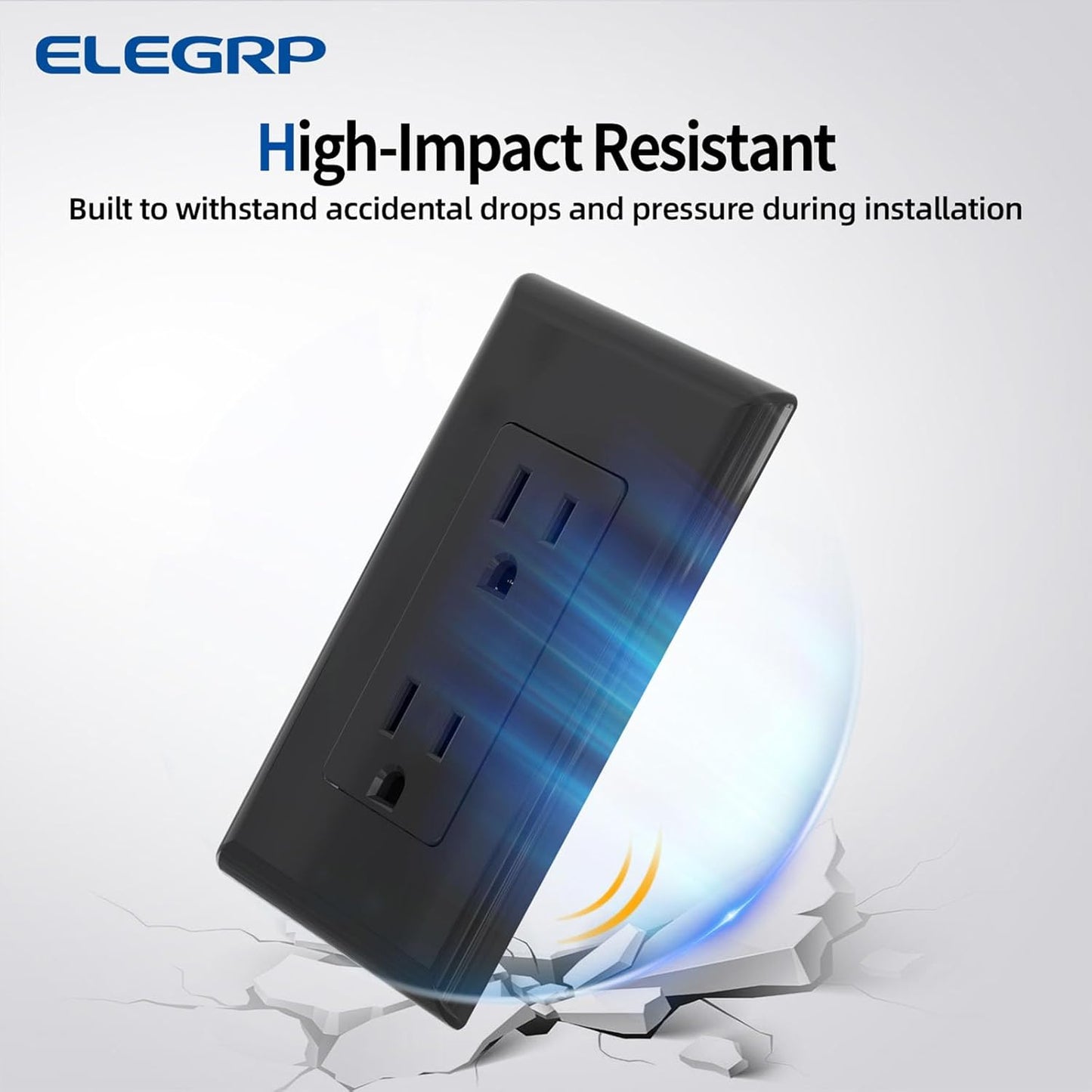 15A Matte Black Electrical Outlet Receptacle - 20 Pack, NEMA 5-15R, UL Listed