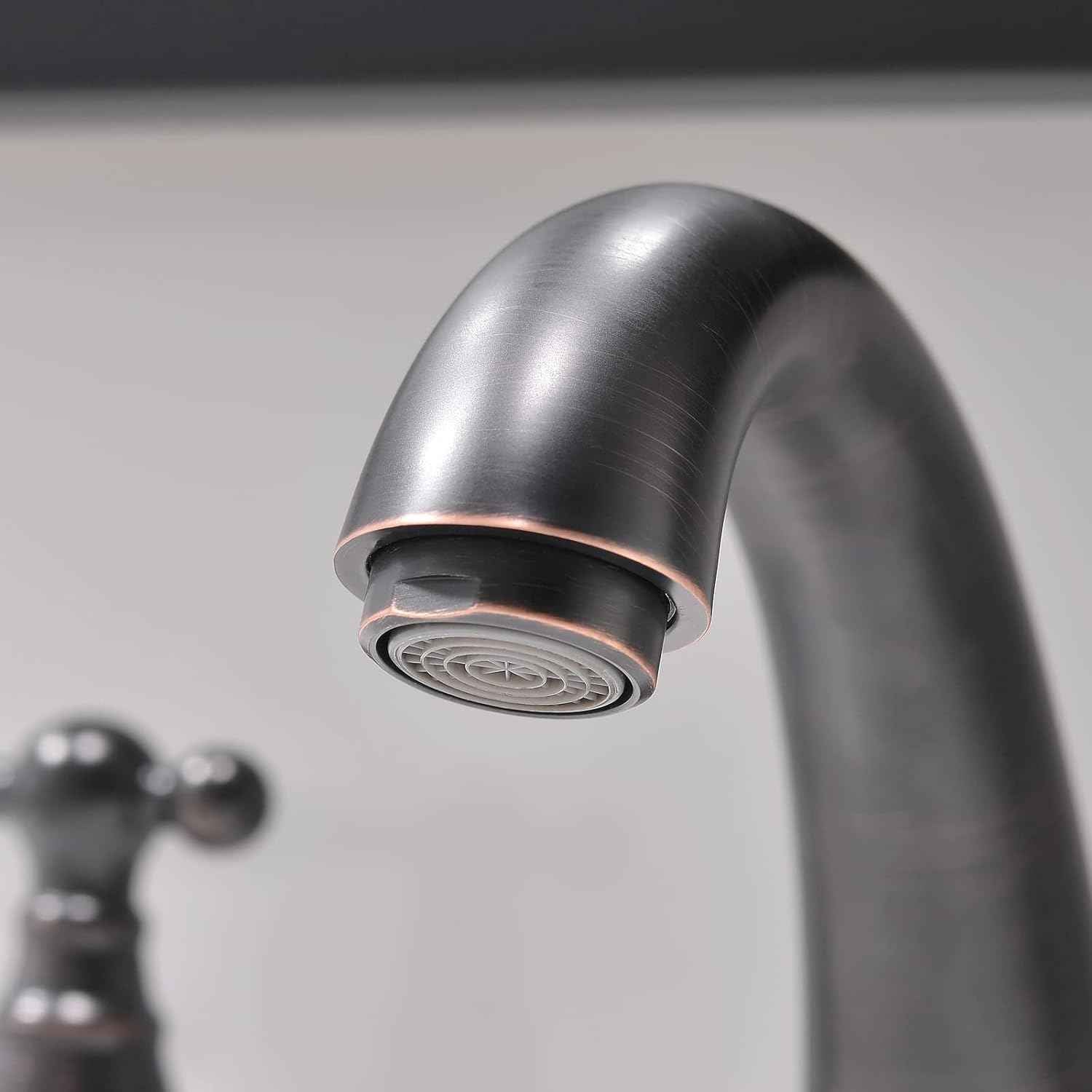 Phiestina 8-Inch Widespread Bathroom Faucet - Chrome, Lead-Free, Metal Pop-Up Drain, Model WF008-4-C