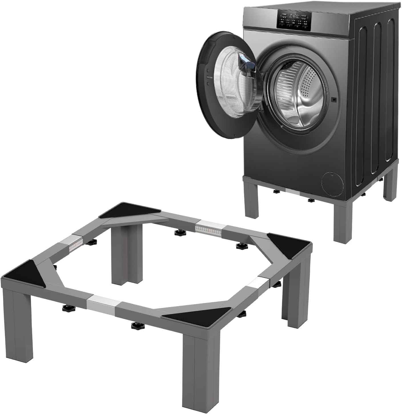 Heavy Duty Stainless Steel Mini Fridge & Washer Dryer Stand with 4 Strong Feet - Universal Appliance Base (Large)