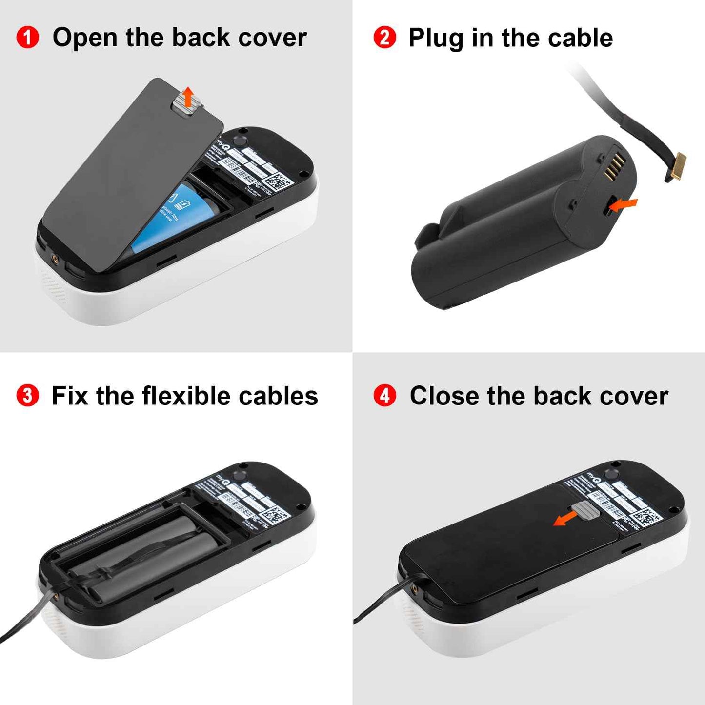 iTODOS 25ft/7.5m Power Cable and Adapter for myQ Smart Garage Door Video Keypad, Weatherproof Outdoor Flat Charging Cable Continuously Charging Your Video Keypad