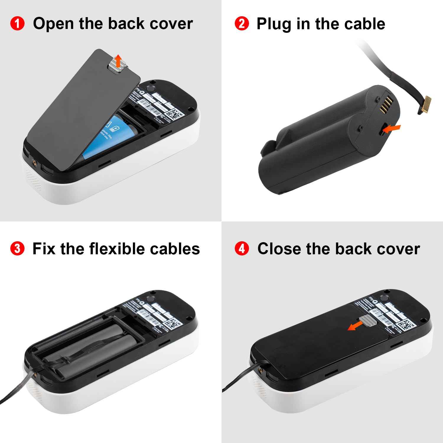 iTODOS 25ft/7.5m Power Cable and Adapter for myQ Smart Garage Door Video Keypad, Weatherproof Outdoor Flat Charging Cable Continuously Charging Your Video Keypad