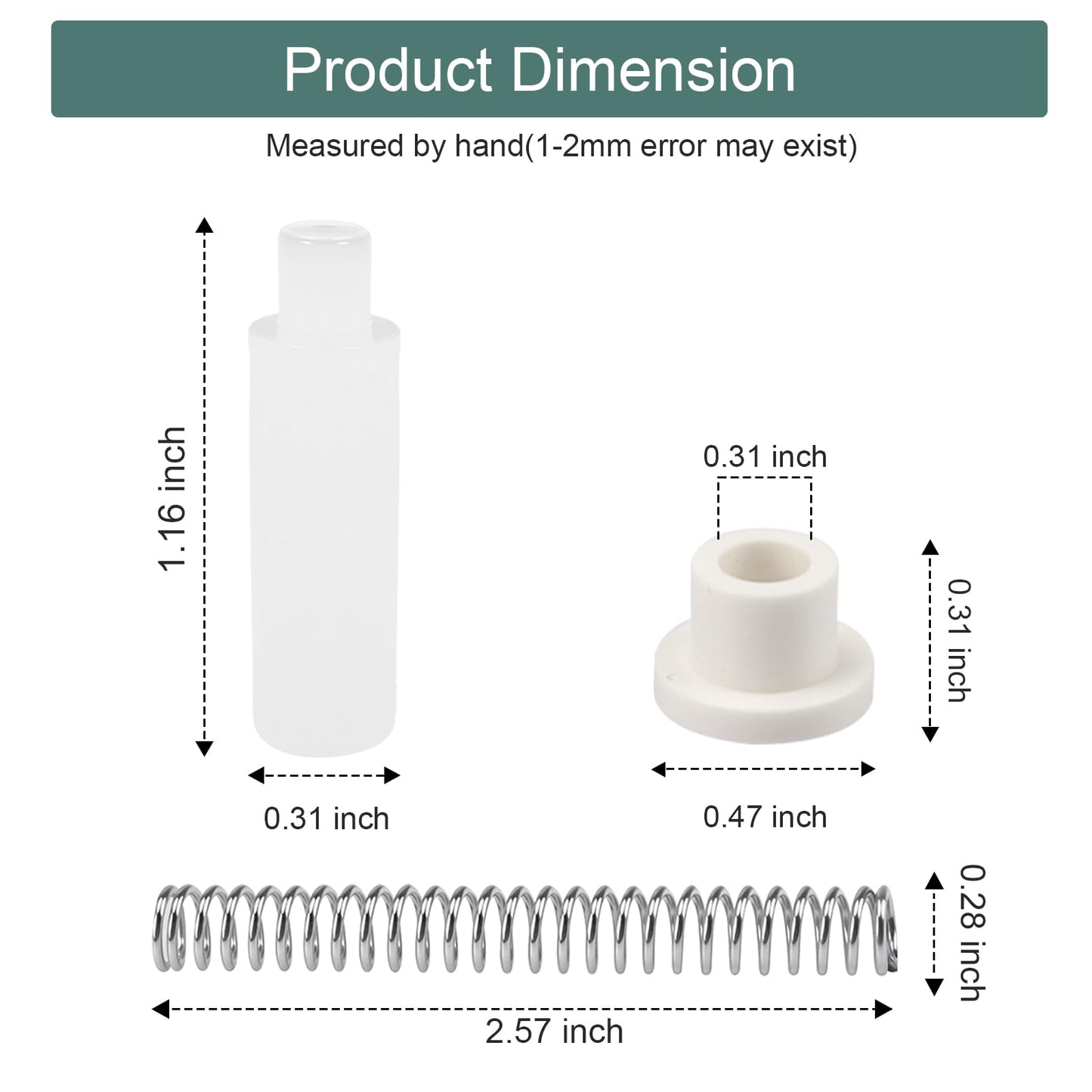 Storm Screen Door Hinge Pin Kit K 5131 Compatible with Prime-Line, Storm Door Repair Replacement Parts - 2-9/16 Inch Steel Springs, 5/16 Inch Nylon Pins and Bushings Fit for Emco/Andersen, 3 Sets
