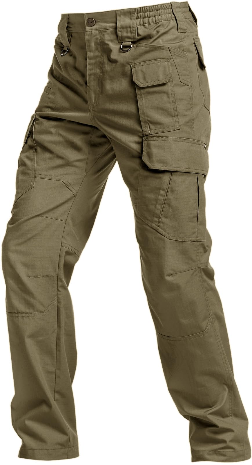 CQR Men's Tactical Pants, Water Resistant Ripstop Cargo Pants, Lightweight EDC Work Hiking Pants, Outdoor Apparel, Raider Mag Soil Green, 38W x 32L