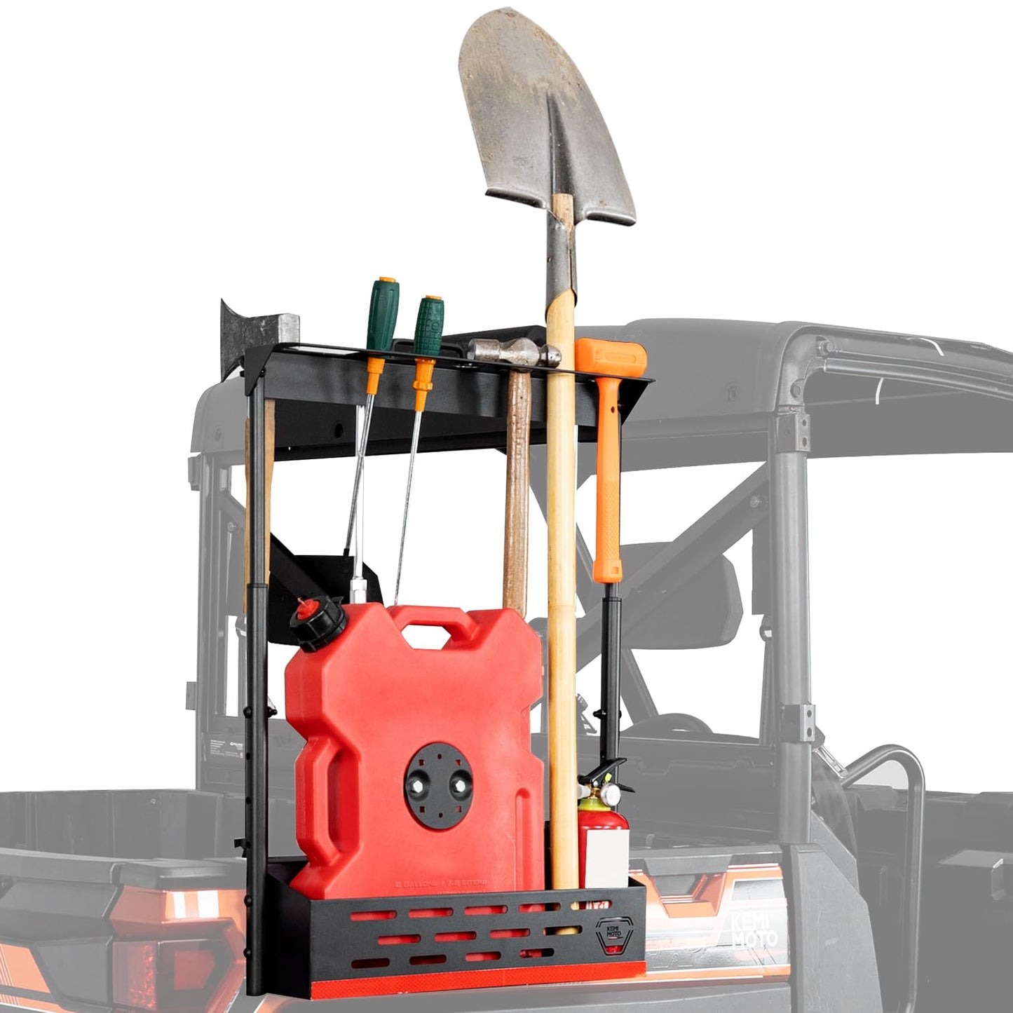 KEMIMOTO UTV Tool Rack Secure Various Tools Compatible with Polaris Ranger 1000/ XP 1000/ XP 900 2013-2025, Easy Installation Tool Carrier Support 133 lbs UTV Tool Holder Accessories Replace #2881533