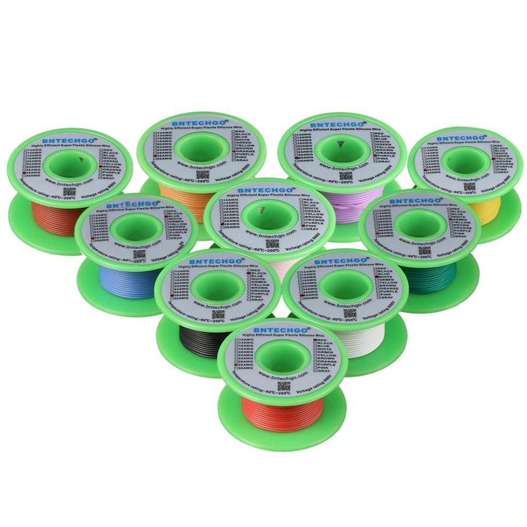 16 AWG Silicone Wire Kit - 10 Colors, 25 ft Each, Flexible Tinned Copper