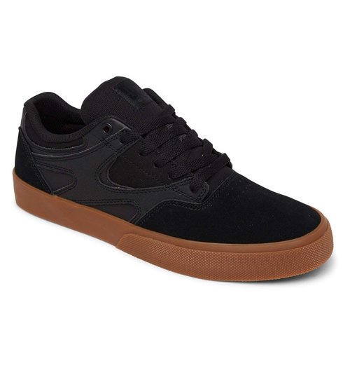 DC Men's Kalis Vulc Skateboard, Skate Shoe, Black/Black/Gum, 7.5 M US