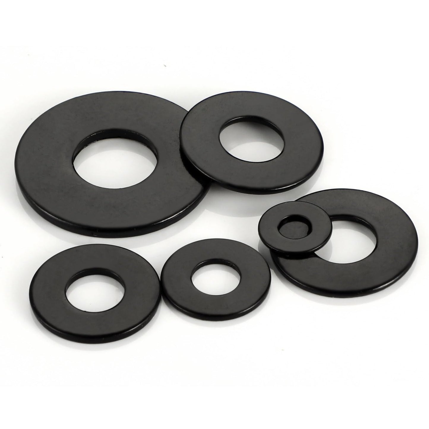 20 PCS 1/2" Black Flat Washer, 1-3/8" Outer Diameter, 304 Stainless Steel Metal Washer for Screws and Bolts