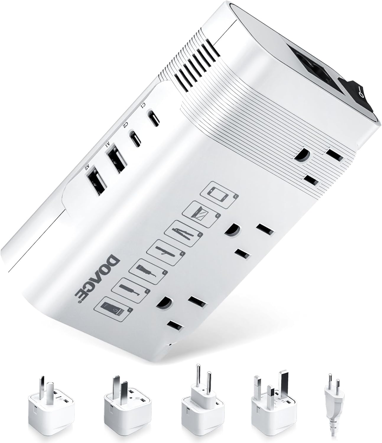 350W Voltage Converter 220V to 110V for European Travel - US to Europe Power Adapter