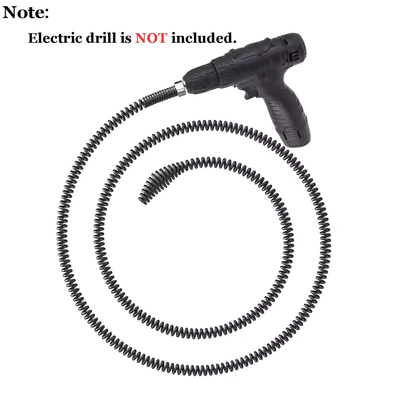 Amonk 6.5Ft/2M Drill Snake for Plumbing Drain Auger Cable with Drill Connector 10mm Flexible Plumbing Snake Clog Remover Drill Pipe Cleaner for Kitchen, Bathroom and Shower Sink