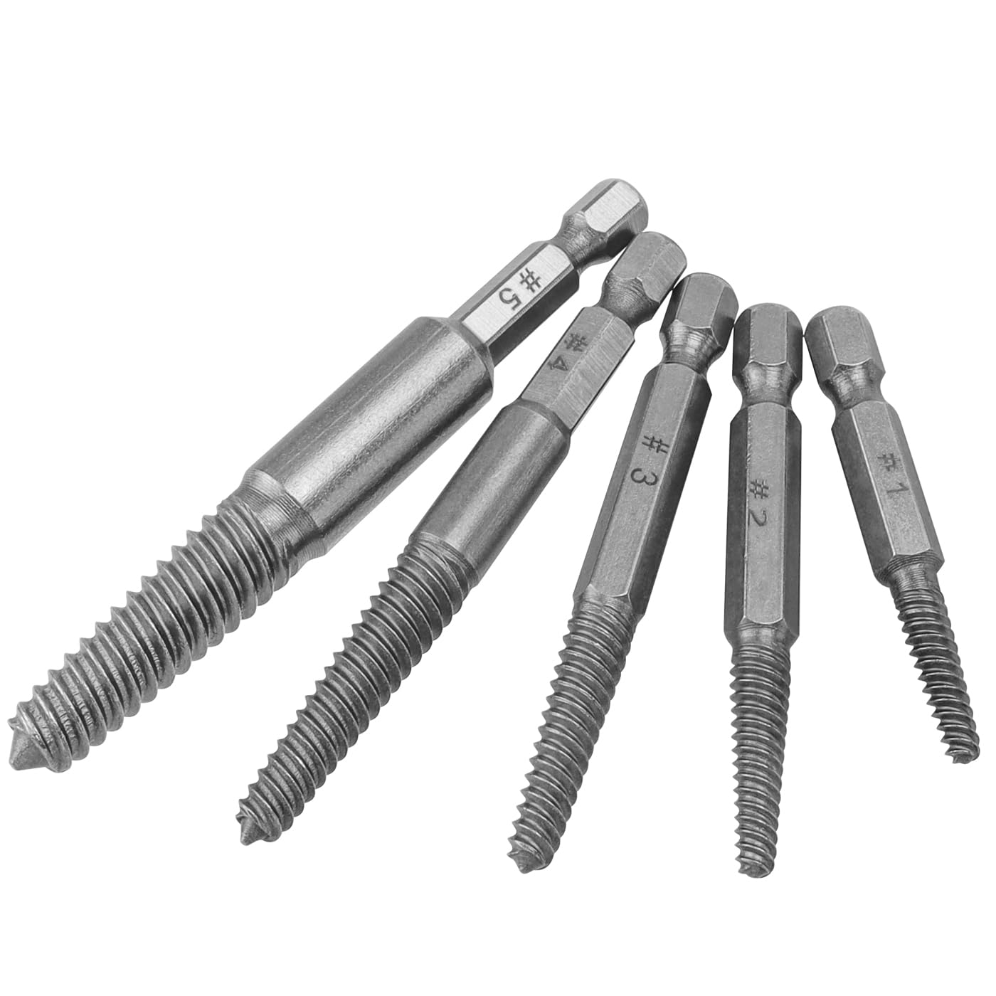 Mesee 10 Pieces Damaged Screw Remover and Extractor Set 1/4 Inch Hex Shank Broken Screw Extractor Drill Bit Screws Bolts Quick Stripped Removal Tool