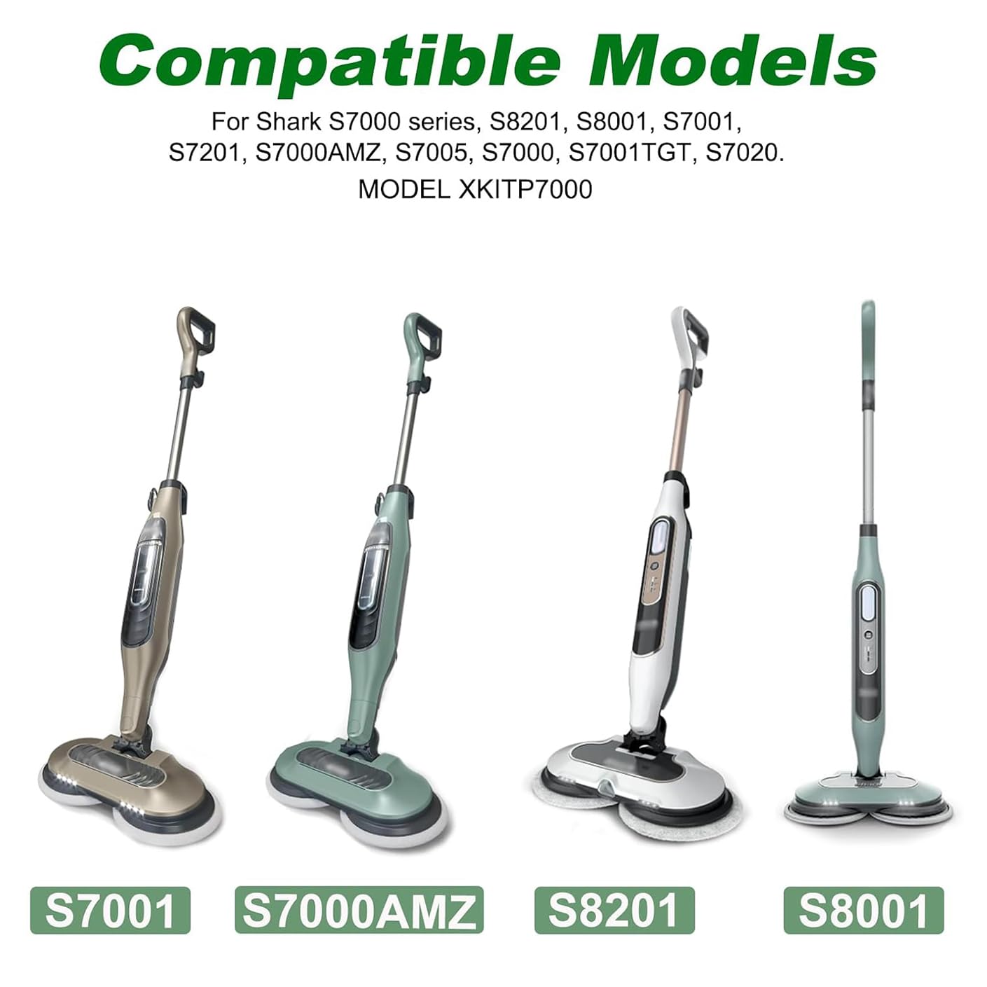 Pads for Shark Steam Scrub Mop: 12 Pack Spin Mop Refills Fit for Shark S7000 S7001 S7000C S7201 S7000AMZ S8201 S8001 S8000 Steam and Scrub Pads - Hard Floor Steam Mop Washable Pads S7001TGT