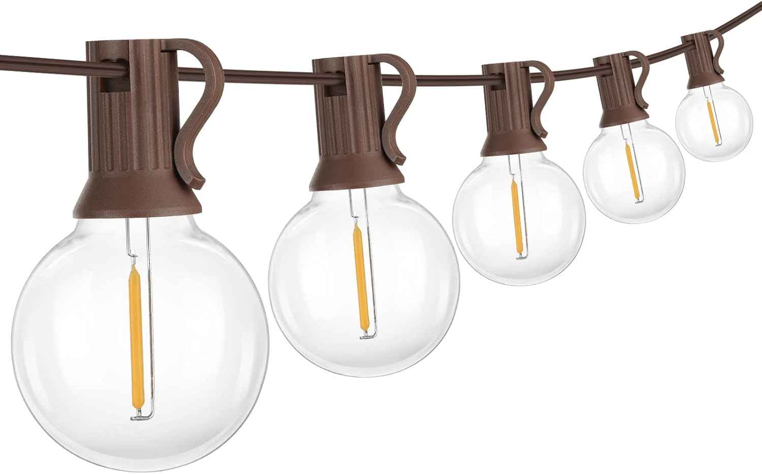Outdoor String Lights 100FT - G40 Globe Patio Lights with 54 Waterproof LED Bulbs - Black Wire