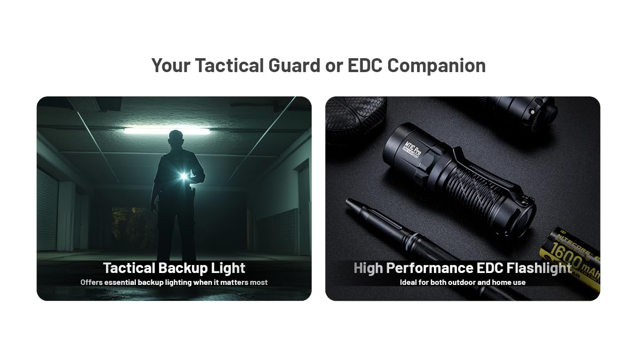 Nitecore MT1C Pro EDC Flashlight, 1000 Lumen USB-C Rechargeable Small Compact Bright Designed for Everyday Carry