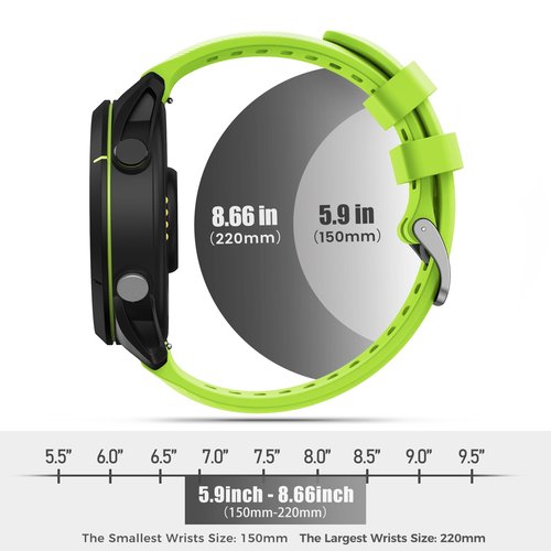 CUZOW Band Compatible with Garmin Vivoactive 4, 22mm Quick Release Silicone Band for Garmin Venu 3/2, Bands for Garmin 255/265/Galaxy Watch 46mm/3 45mm/Galaxy watch S3