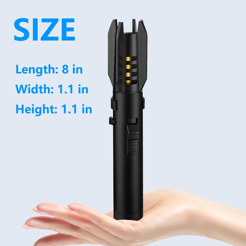 Torch Lighter 2 Pack Red+Blue Straight Flame Long Torch Lighter Bright Fire Butane Refillable Windproof with Flame Adjustable and Safety Lock for Camping Candles Cooking Outdoor Gift, 8"(Without Fuel)