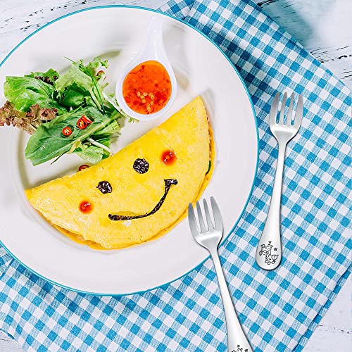 Stainless Steel Toddler Fork Set - 6 Cute Animal Utensils