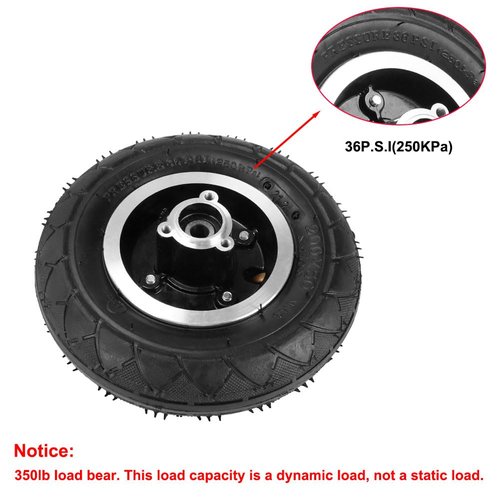 Cylemoto 200X50 Premium Rear Wheel 8"x2" Tire Assembly Chain Sprocket for Chain Drive Razor E200 (Versions 36+) Crazy Cart DLX Dune Buggy ePunk PowerRider eSpark Electric Scooter Drifting Cart