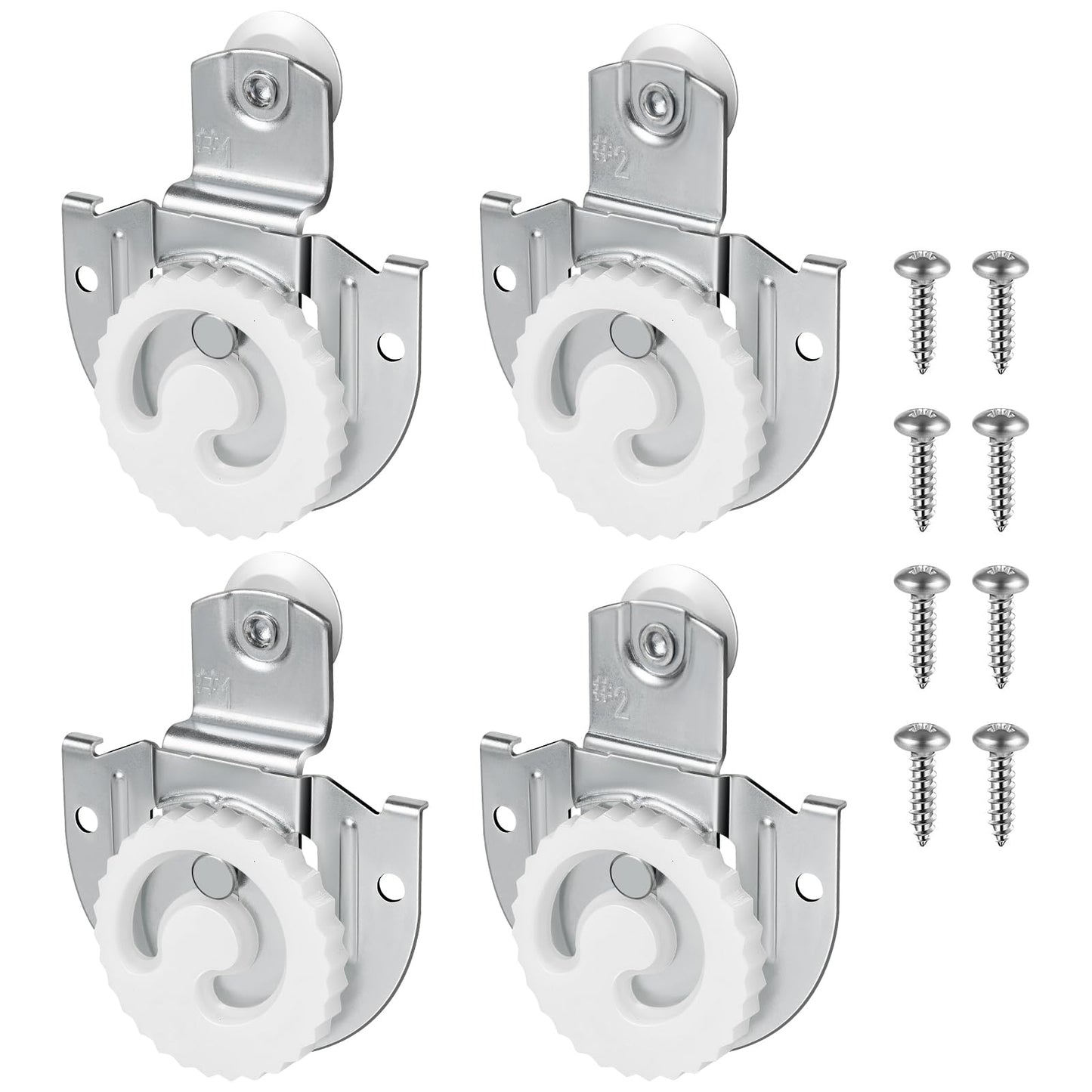 Sliding Closet Door Hardware Set, Sliding Wardrobe Door Hardware Roller Kit Includes Knob Adjustable Door Hooks and Screws