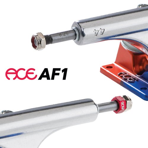 ACE AF1 Skateboard Trucks - Skateboarders Favorite Skate Trucks | Pro and Beginner Trucks for Street, Park, and Bowl Skateboarding (Blue/Orange Polished, 55 AF1 (8.5"))