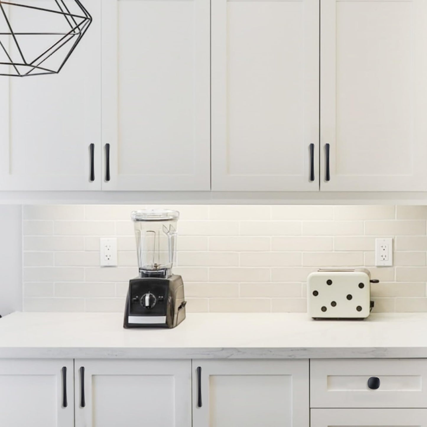 BUKOBYHE 20 Pack 5 Inch Matte Black Kitchen Cabinet Handles Black Cabinet Pulls Black Drawer Pulls Kitchen Hardware