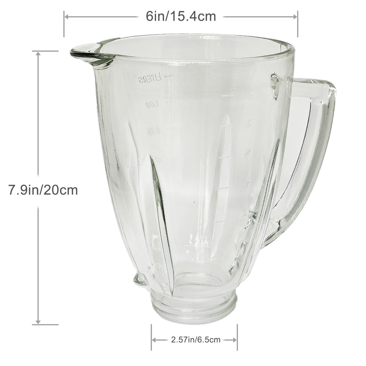 6 Cup Blender Glass Jar with Blade, Blender Replacement Parts for Aspas Para Licuadora Oster Osterizer (NOT fit Pro, Master or Versa models)