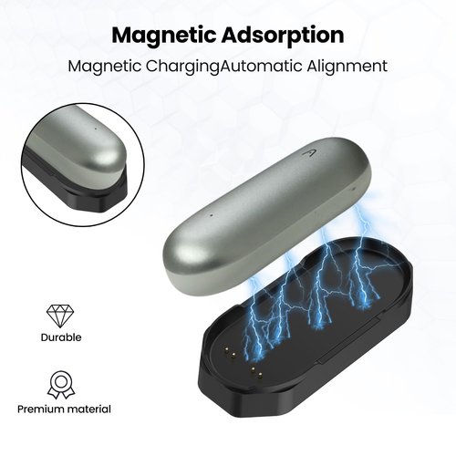 2Pack Charging Base for PLAUD Note Pin Charger, Magnetic Charging Stand Charging Base for PLAUD NotePin Voice Recorder (Black&White)