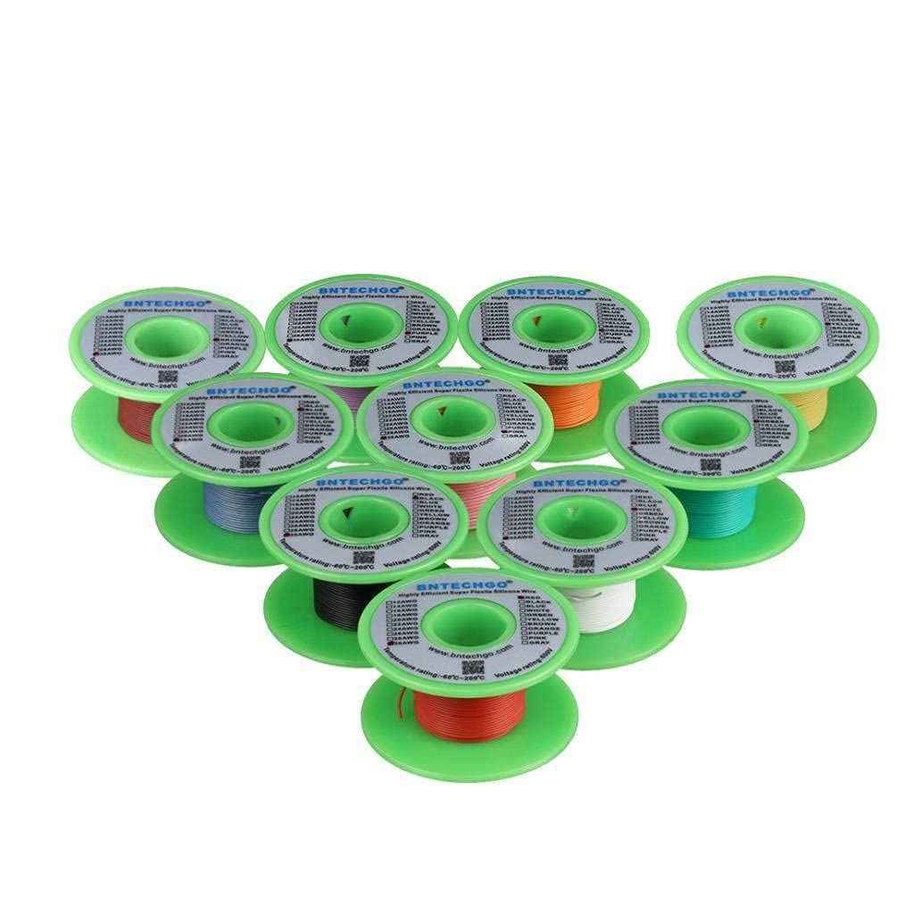 16 AWG Silicone Wire Kit - 10 Colors, 25 ft Each, Flexible Tinned Copper