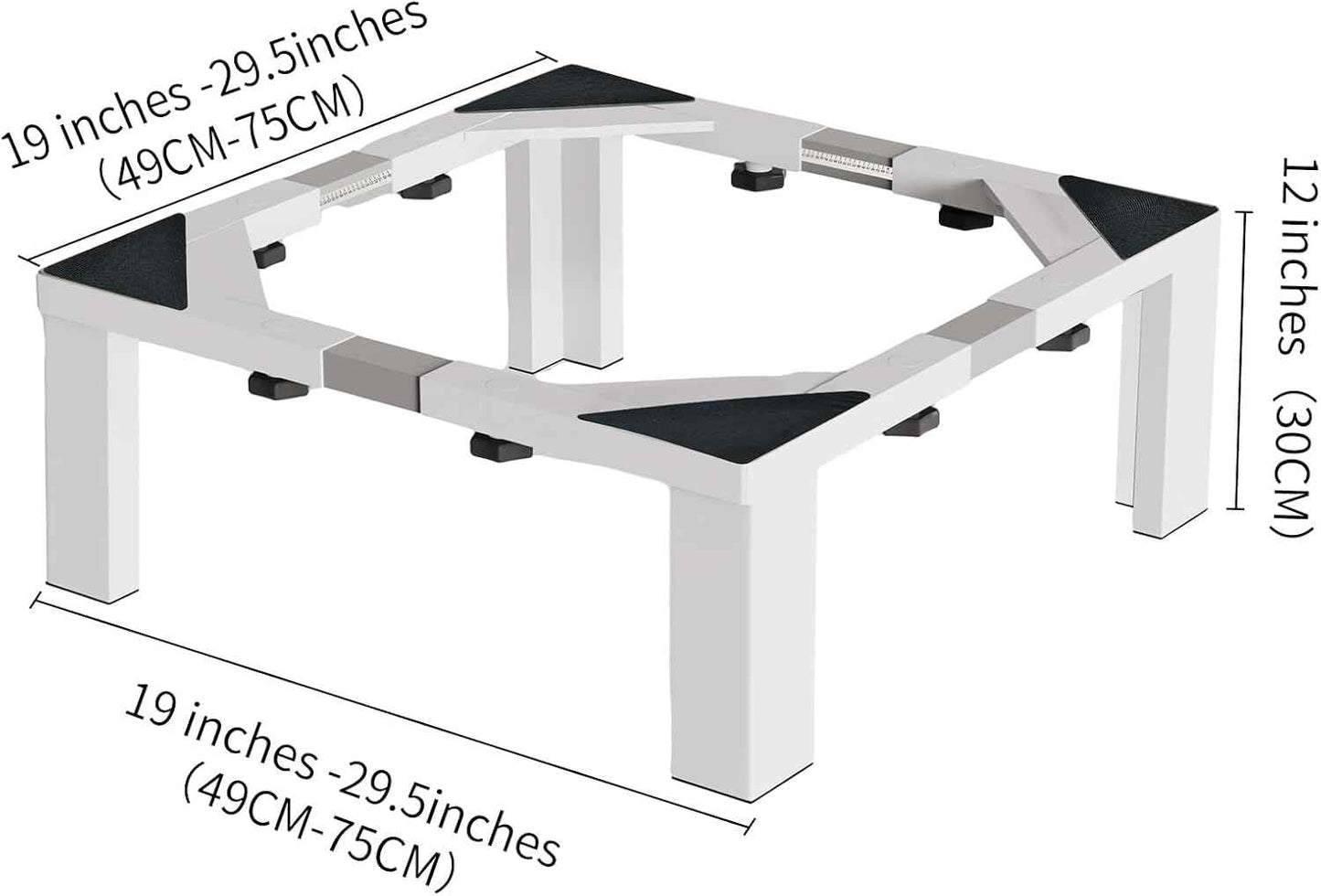 Heavy Duty Stainless Steel Mini Fridge & Washer Dryer Stand with 4 Strong Feet - Universal Appliance Base (Large)