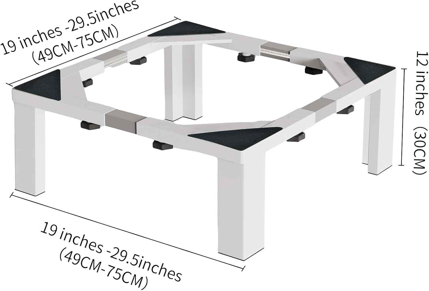 Heavy Duty Stainless Steel Mini Fridge & Washer Dryer Stand with 4 Strong Feet - Universal Appliance Base (Large)