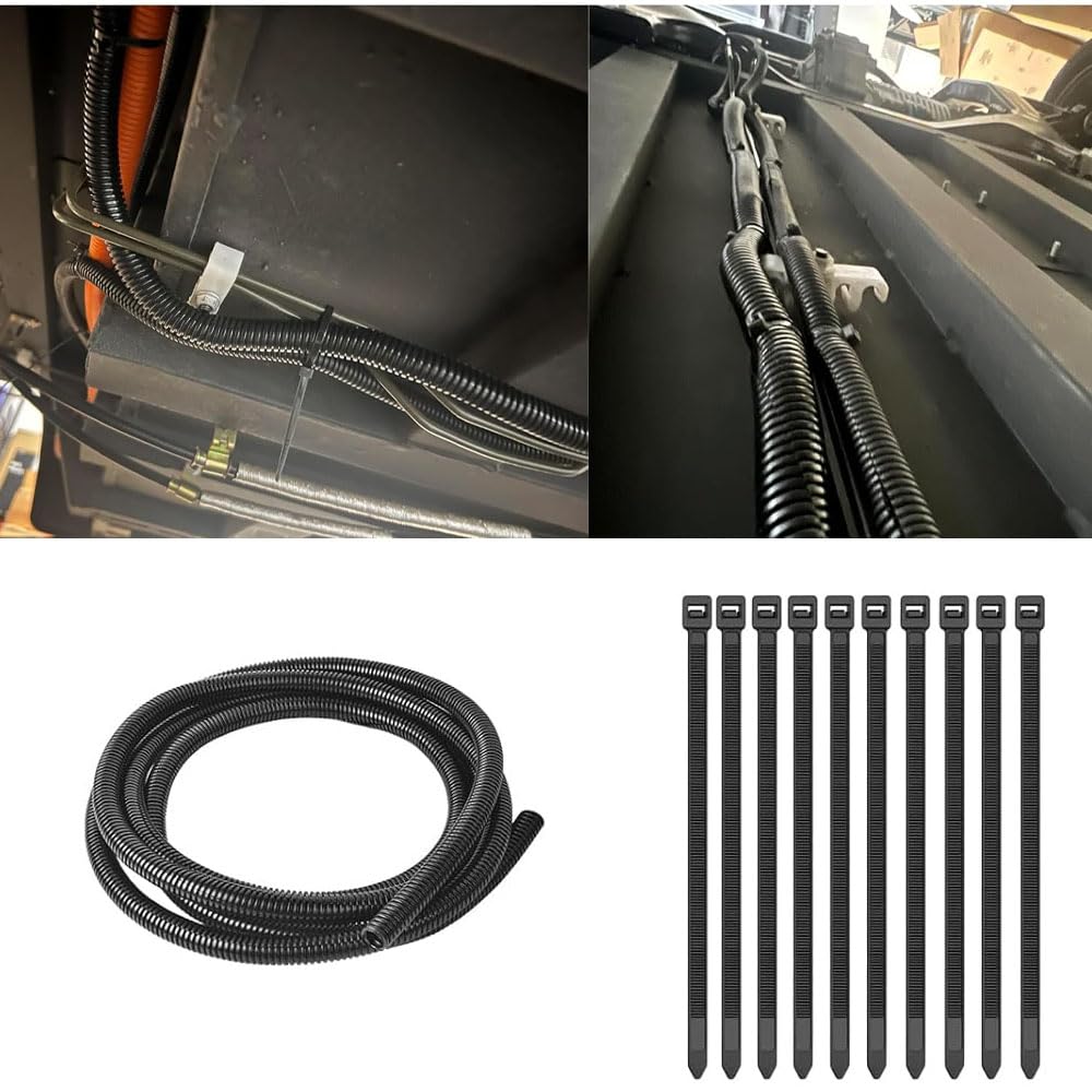 3/8"-32.8ft Split Wire Loom Tubing Cable Management Conduit Flexible Covers Cord Protectors