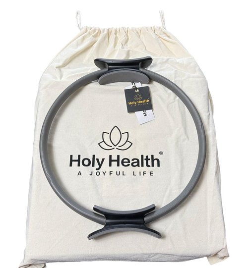 HOLY HEALTH Pilates Fitness Ring 15” – Full Body Toning & Resistance – Comfortable Non-Slip Exercise Circle for Yoga & Pilates – 5 Colors Available (Gray)