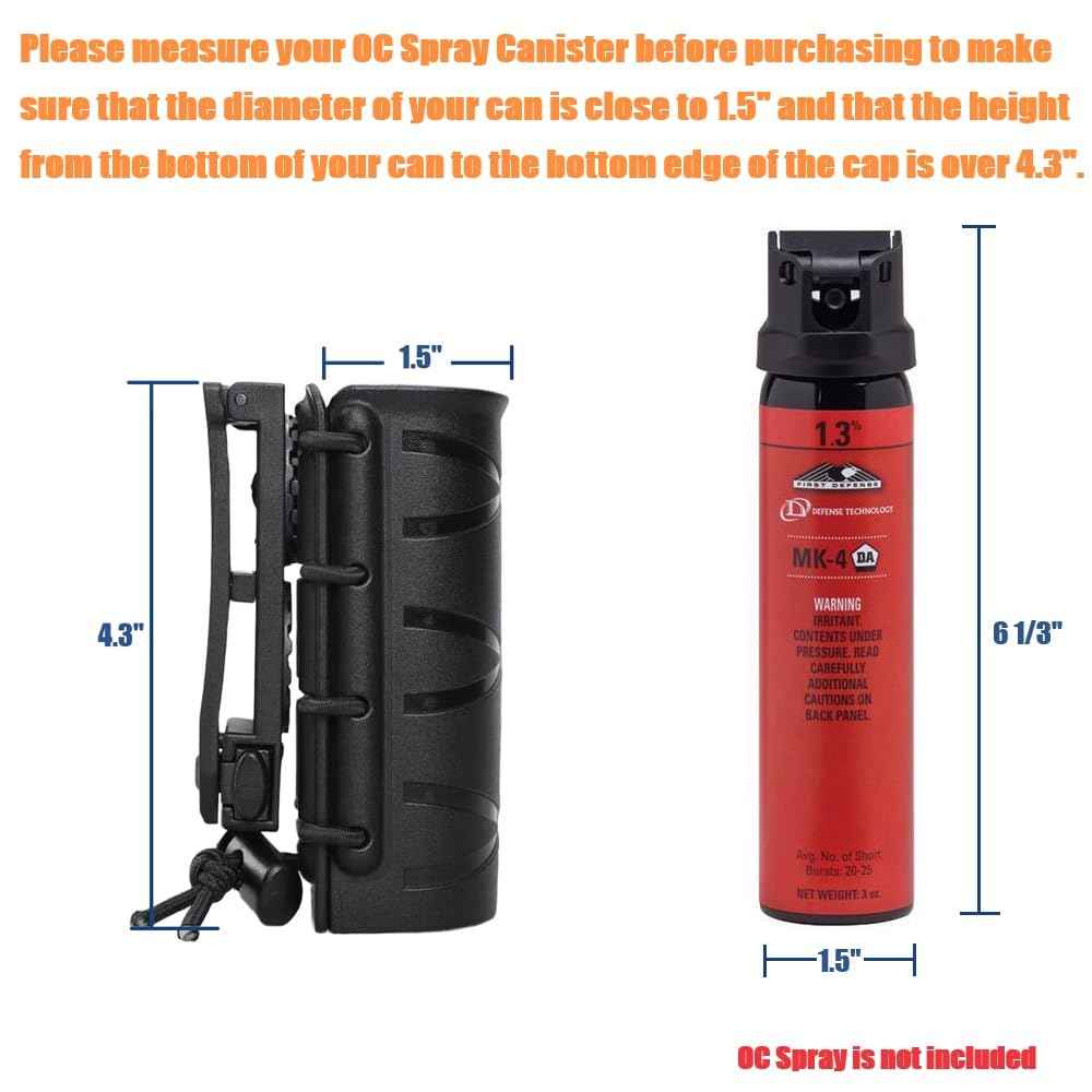 TACNEX Open Top OC/Mace Spray Holster for Duty Belt Quick Release Pepper Spray Case MK4 Canister Holder Polymer Carrier Sheath for Law Enforcement Police Prison/Correctional Officer Security Guard