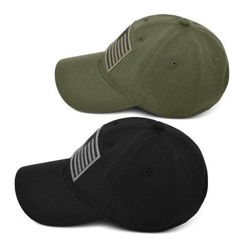 XCFWin 2 Pack American Flag Baseball Cap for Men Women Low Profile US Army Tactical Operator Military Plain Dad Hat (US, Alpha, One Size, Black & Army Green)