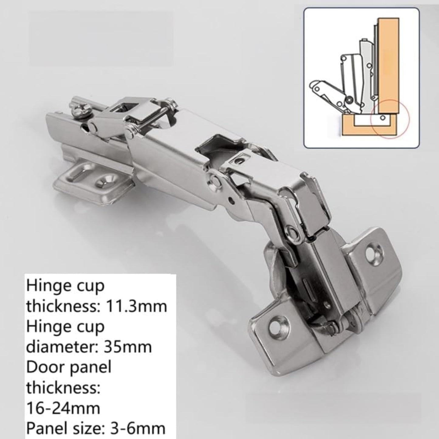 165° Self-Closing Heavy Duty Hinge - DTC C98 Compatible Cabinet/Door Hinge for Kitchen Wardrobe & Automotive Storage Systems (1-Pack)