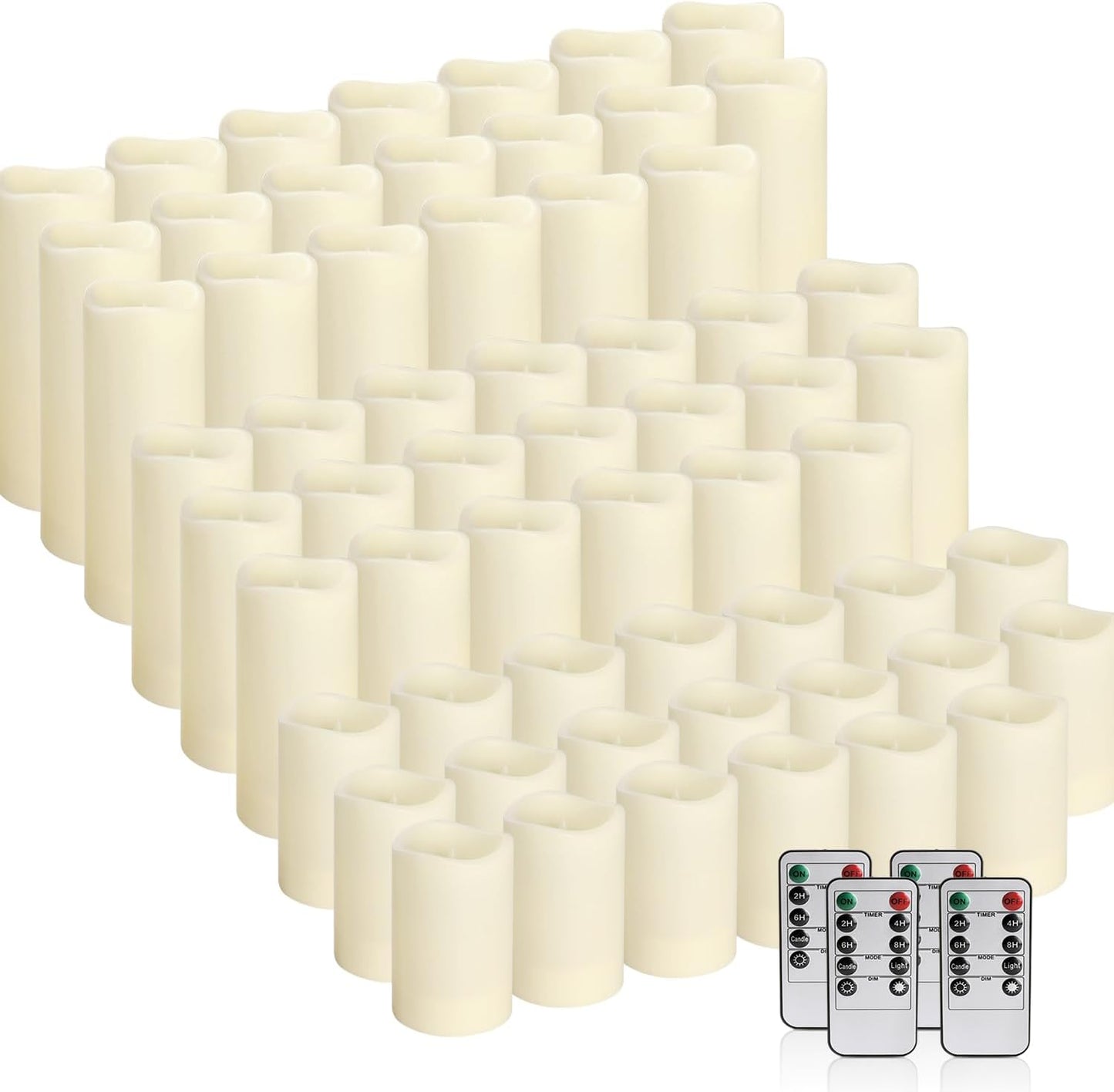 24-Pack Remote Control LED Flameless Candles - 3D Flame Timer Candles for Home, Weddings & Holidays