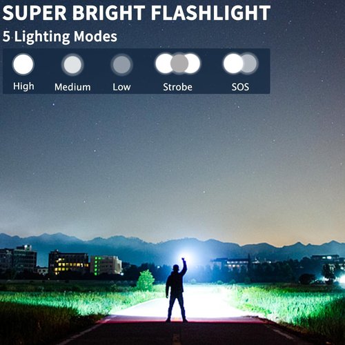 LNRYY Flashlights High Lumens Rechargeable, 4Pack Rechargeable Flashlights, Super Bright Flashlight, 5Mode Tactical Flashlights High Lumens, LED Flashlight High Powered, Waterproof Flash Light LED