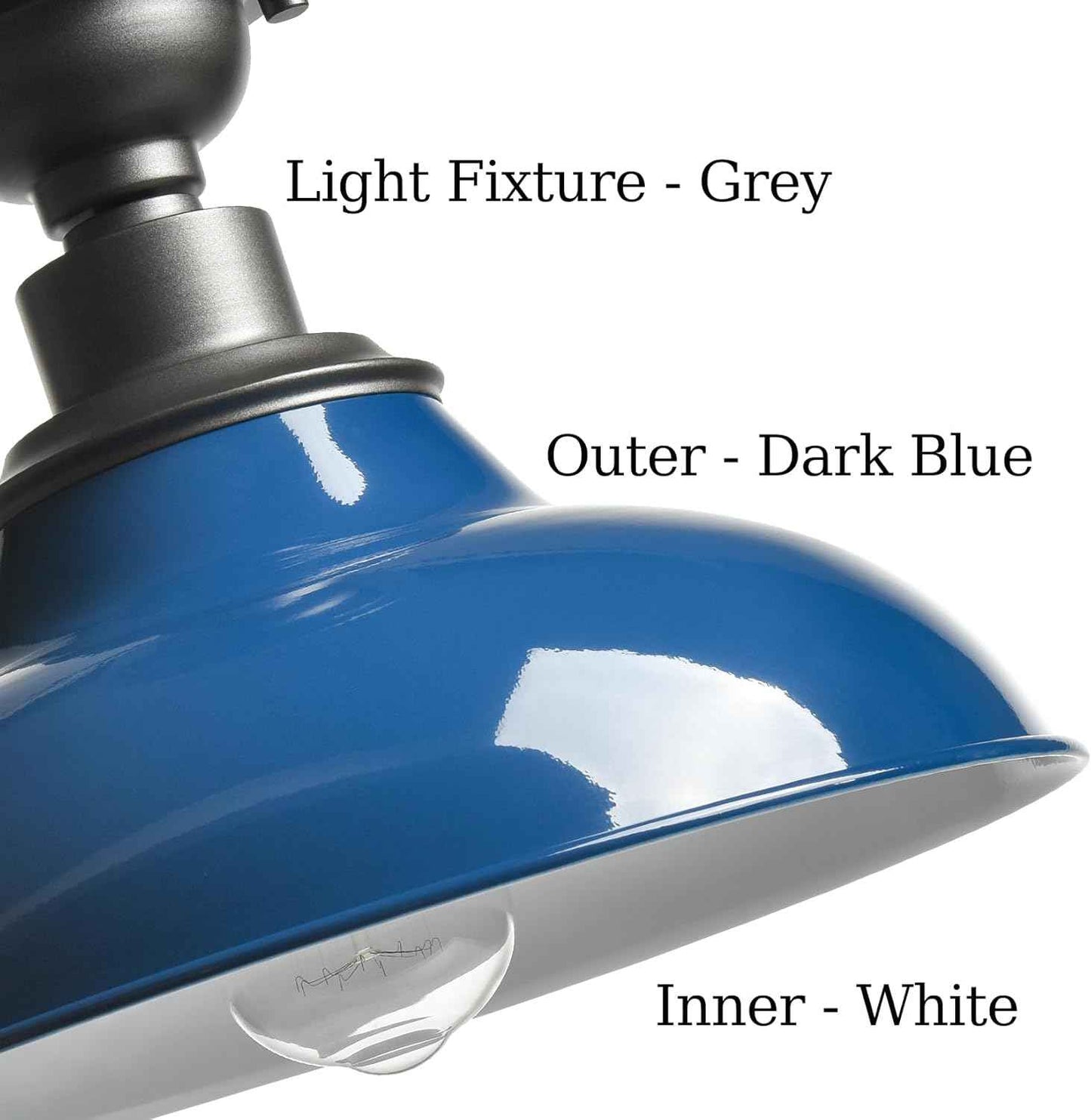 12-Inch Farmhouse Semi Flush Mount Ceiling Light - Black Industrial Barn Fixture for Bedroom, Kitchen, Foyer